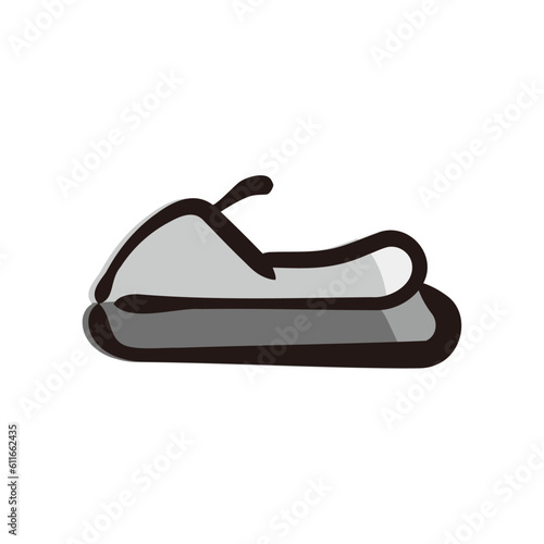 Jet ski - Beach and summer icon/illustration (Hand-drawn line, colored version)