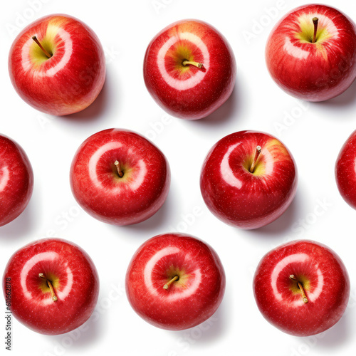 Red apples isolated on white. Generative AI