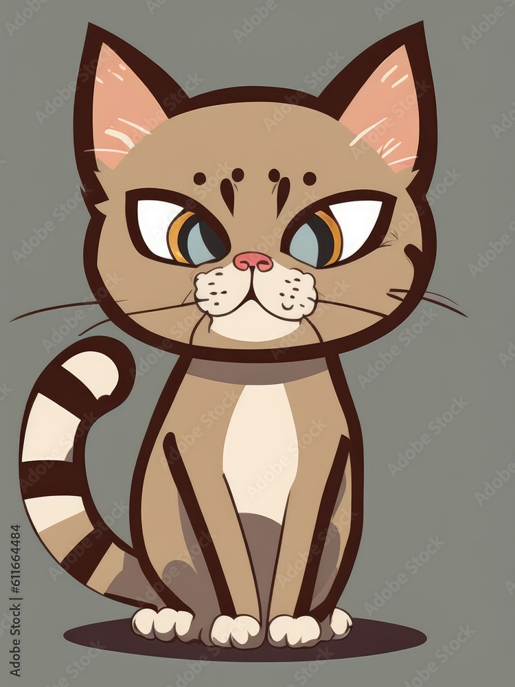 Obraz premium A drawing of a catoon cat, volume twelve created with generative ai, ki