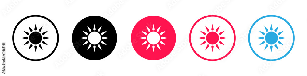 Brightness Icon, Intensity setting. Adjust the brightness on computer or phone. Button. Vector Brightness Icon, Intensity setting. Adjust the brightness on computer or phone. Button. Vector
