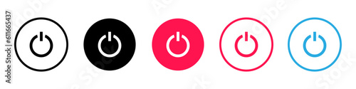 Start the computer, or turn on the computer. Shut down the device. Turn off button. Vector icon.