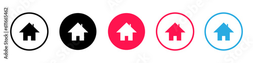 Home sign or icon. Home button. Main menu or interface. Vector