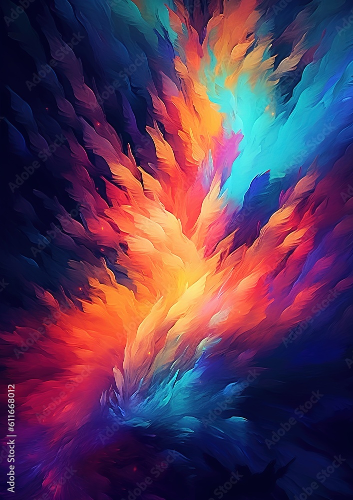 abstract background with multicolor oil painting splashes. created with generative AI technology.