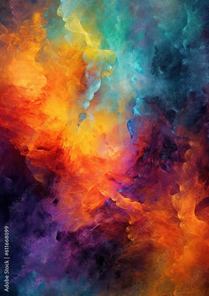 abstract background with multicolor oil painting splashes. created with generative AI technology.