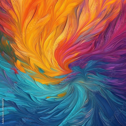 Abstract coloring background of the gradient with visual wave, twirl and lighting effects. created with generative AI technology.