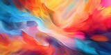 abstract colorful background with brushstrokes of paint in different colors created with generative AI technology.