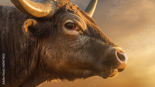 detailed view of bull in the sarah created with Generative AI technology
