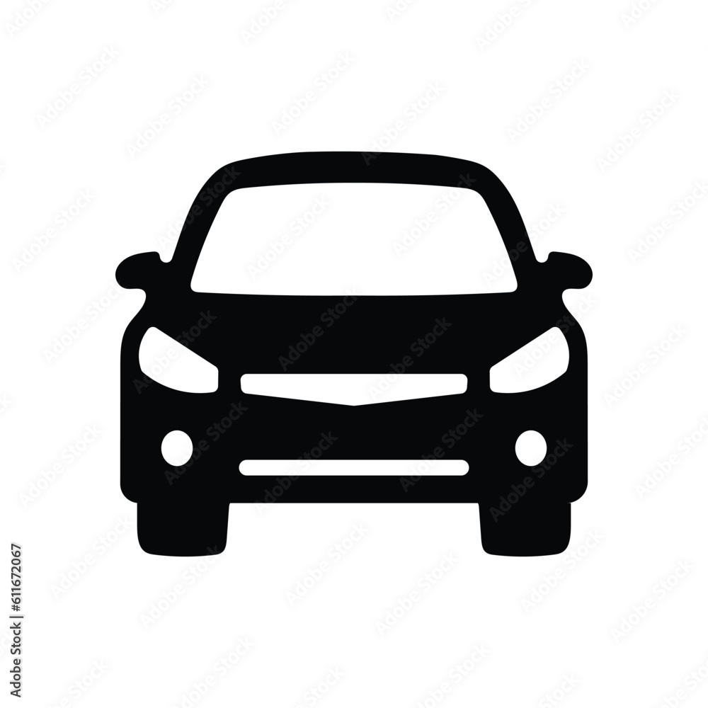 Car silhouette modern sign simple icon on white background Car silhouette modern sign simple icon on white background