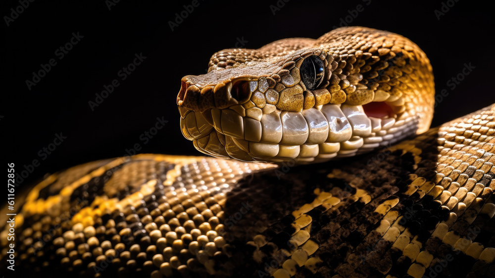 Obraz premium python in detailed view created with Generative AI technology