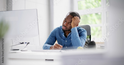 Картината върху платно Tired Young Businessman Sleeping