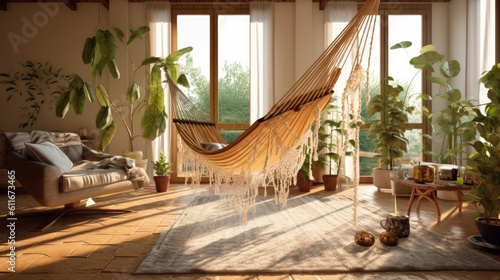 Creating a Tranquil Indoor Hammock in a Cozy Living Room Setting