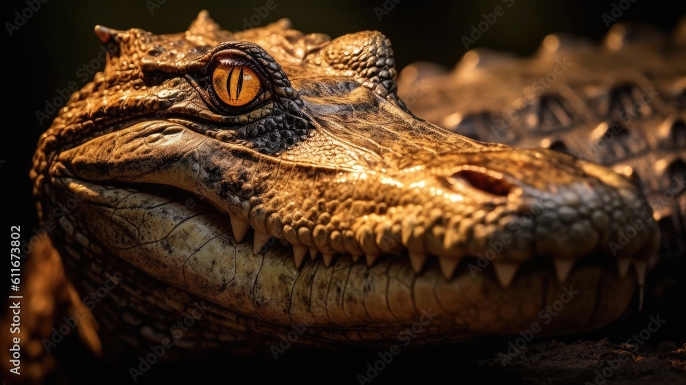 Fototapeta premium crocodile in detailed view created with Generative AI technology