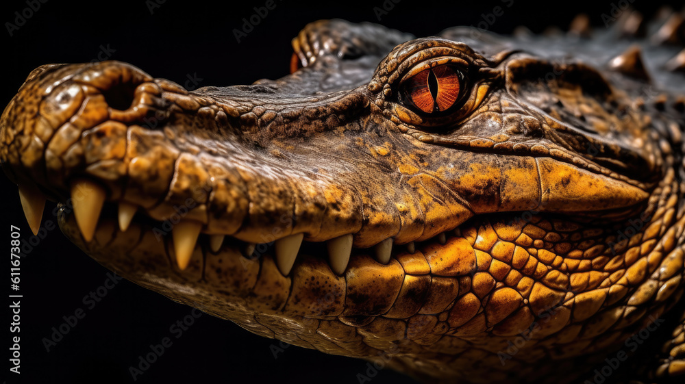 Fototapeta premium crocodile in detailed view created with Generative AI technology