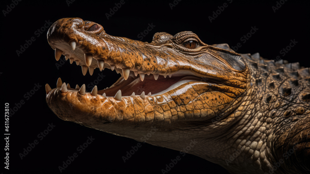 crocodile in detailed view created with Generative AI technology crocodile in detailed view created with Generative AI technology