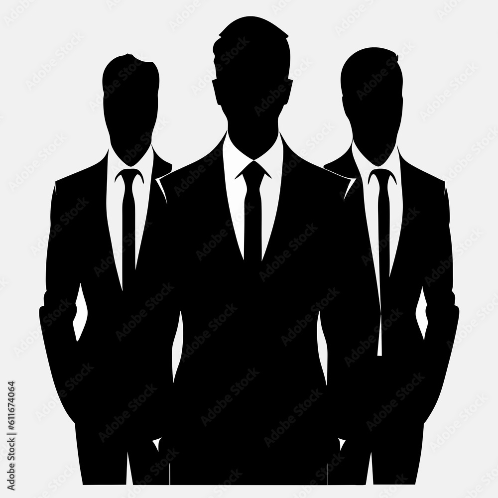 Silhouette of a group of business people. Vector illustration. Silhouette of a group of business people. Vector illustration.