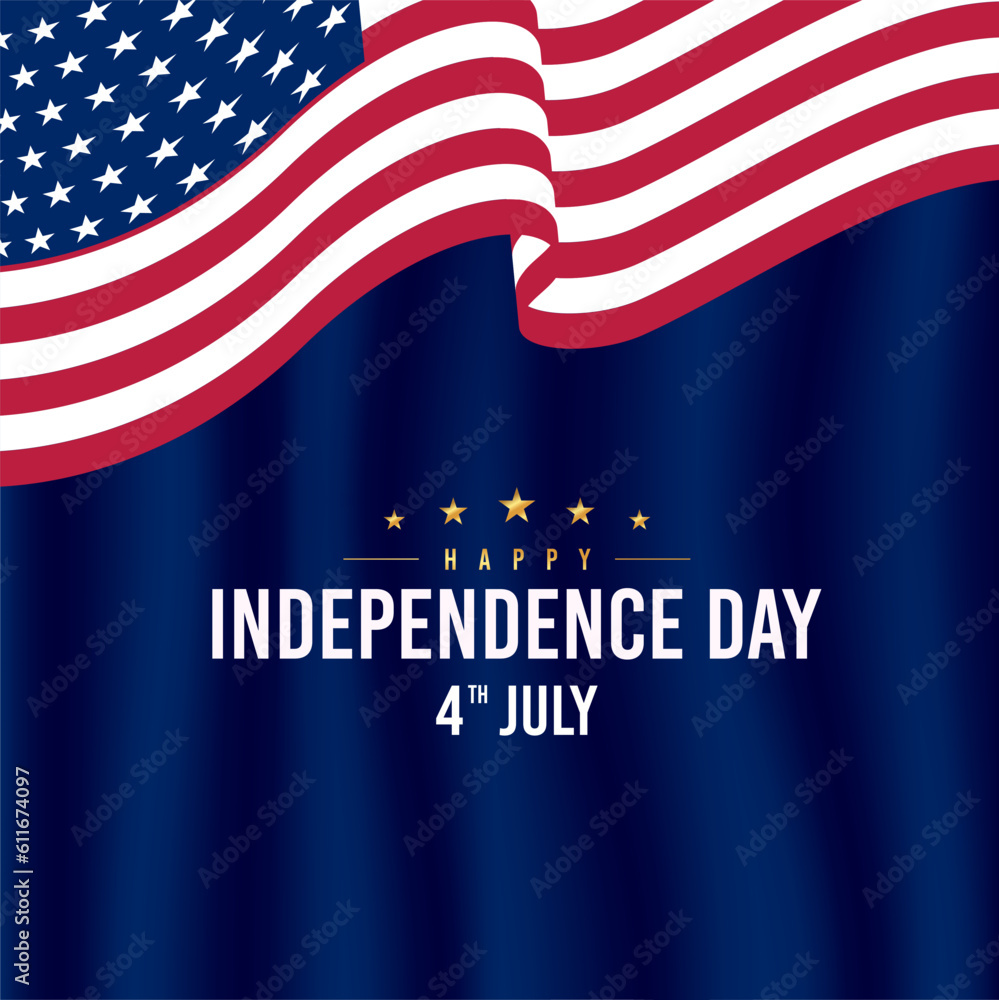 Realistic american independence day celebration illustration post template