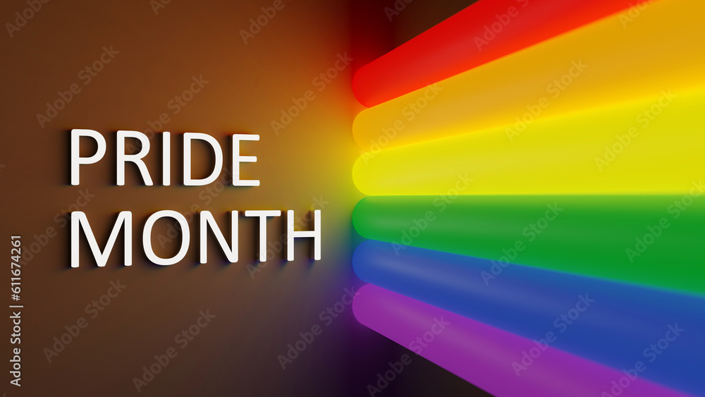 LGBTQIA pride month 3D colorful render background Stock Illustration ...