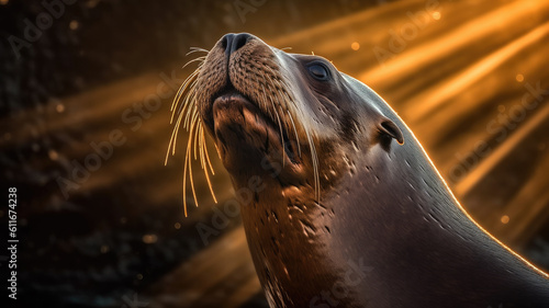 California sea lion created with Generative AI technology