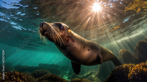 California sea lion created with Generative AI technology © Robert Herhold