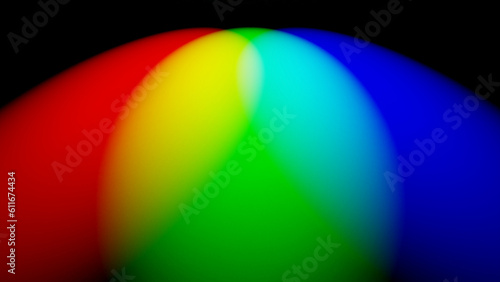 Принти на полотні RGB spot light in a dark background mixing a color