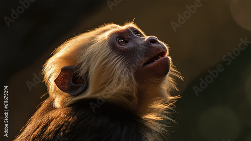 Capuchin monkey created with Generative AI technology