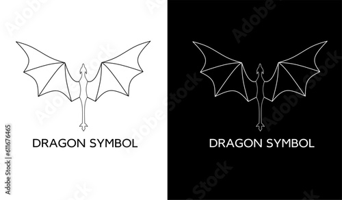Illustration vector graphic of symbol dragon with line art style design