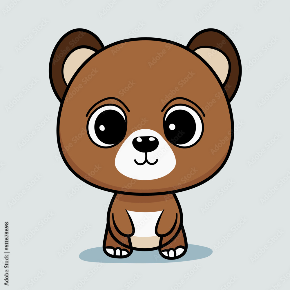 Obraz premium Playful Bear Cartoon Vector Illustration for Children's Books and Designs