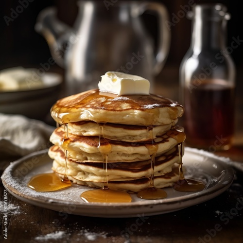 stack of pancakes with syrup © Nica