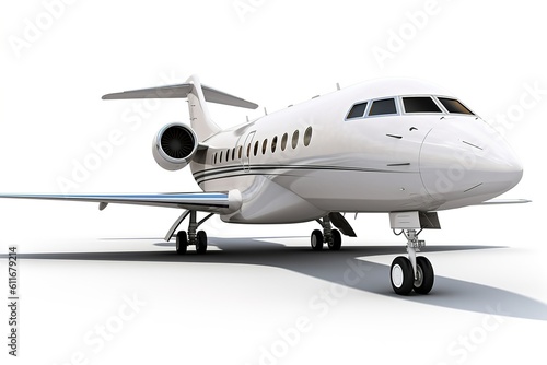 private jet isolated on white background. generated by AI.