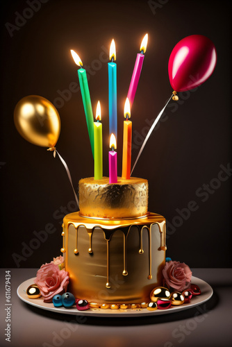 happy birthday cake and candel 