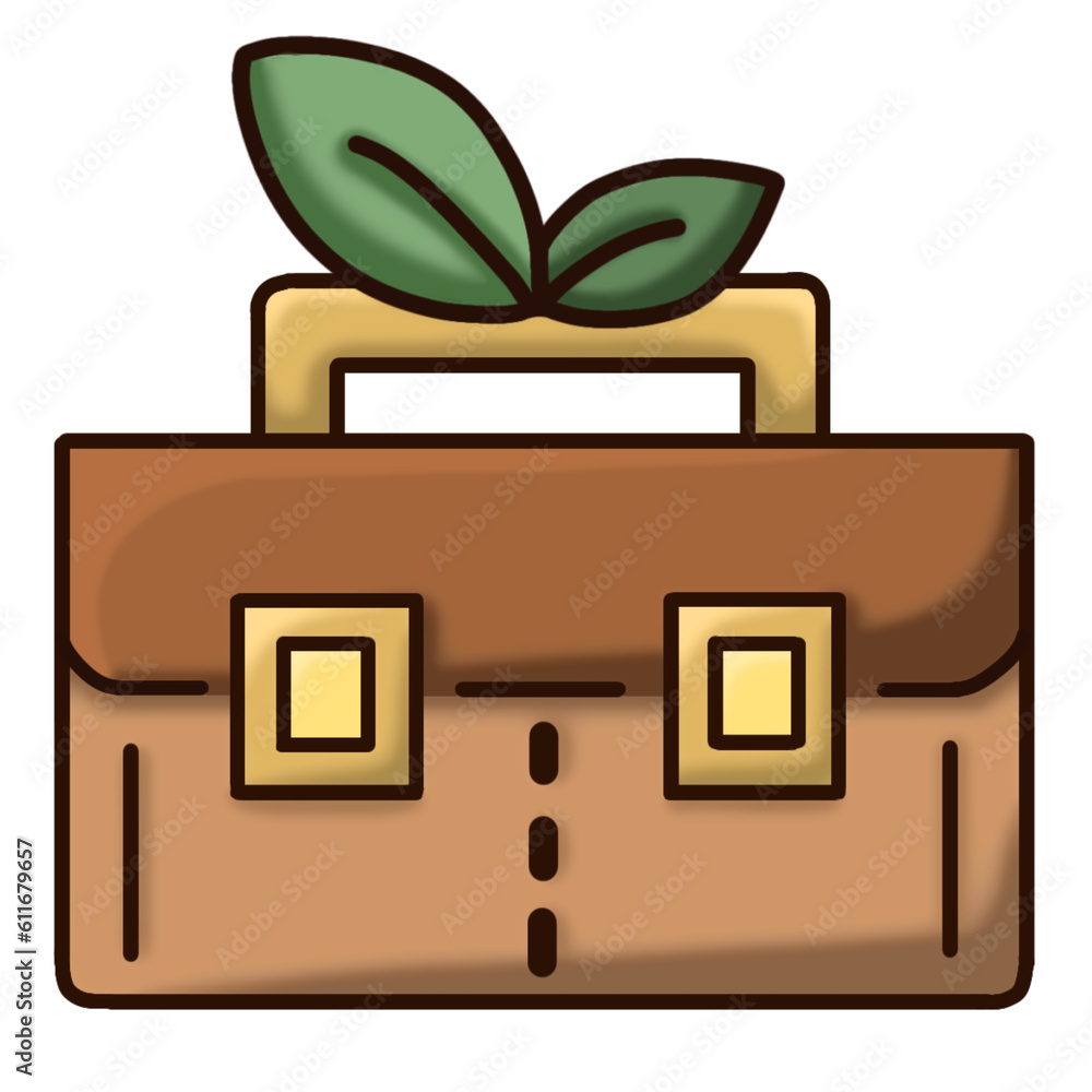 Ecological paper bag with leafs Ecological paper bag with leafs