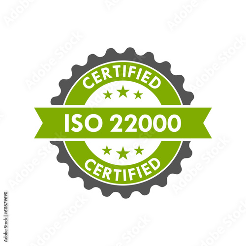 ISO 22000 Design badge logo template illustration