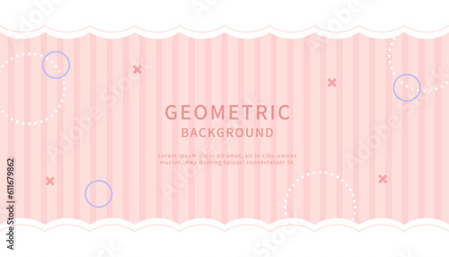 Simple modern geometry pink  background with lines and dots.