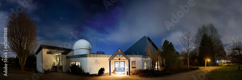 Das Planetarium in Laupheim bei Nacht