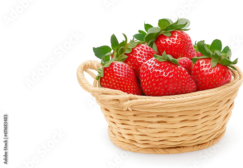 fresh beautiful strawberry fruit isolated on white background