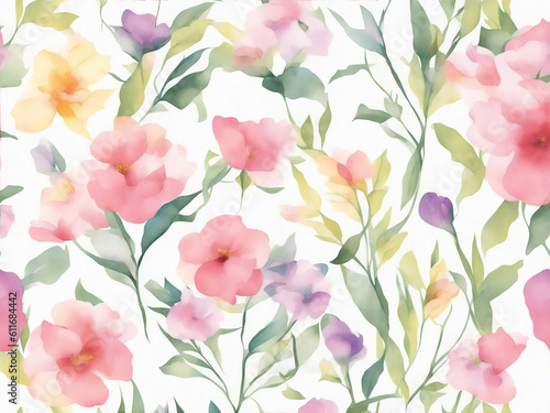 Fototapeta Naklejka Na Ścianę i Meble -  Watercolors flowers background, abstract flowers made from watercolor paint splashes