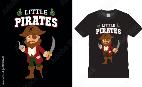 Act as a captain of fearsome pirates t shirt design. Vintage, skull, Typography t shirt design premium vector template.