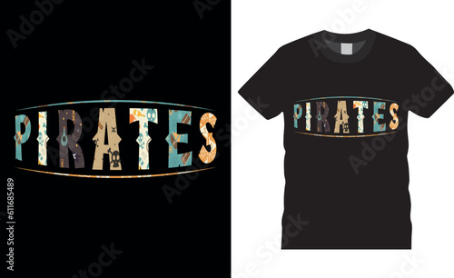 Act as a captain of fearsome pirates t shirt design. Vintage, skull, Typography t shirt design premium vector template.