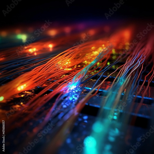 Fiber optic cable internet. AI generative