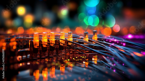 Fiber optic cable internet. AI generative © Kiyan