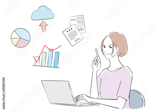 パソノン作業をさくさくとこなすベテラン社員