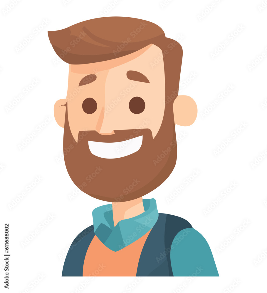 A cheerful man with a beard
