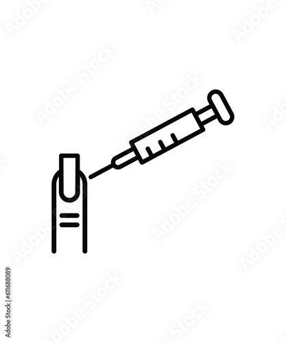 nail with injection icon, vector best line icon.