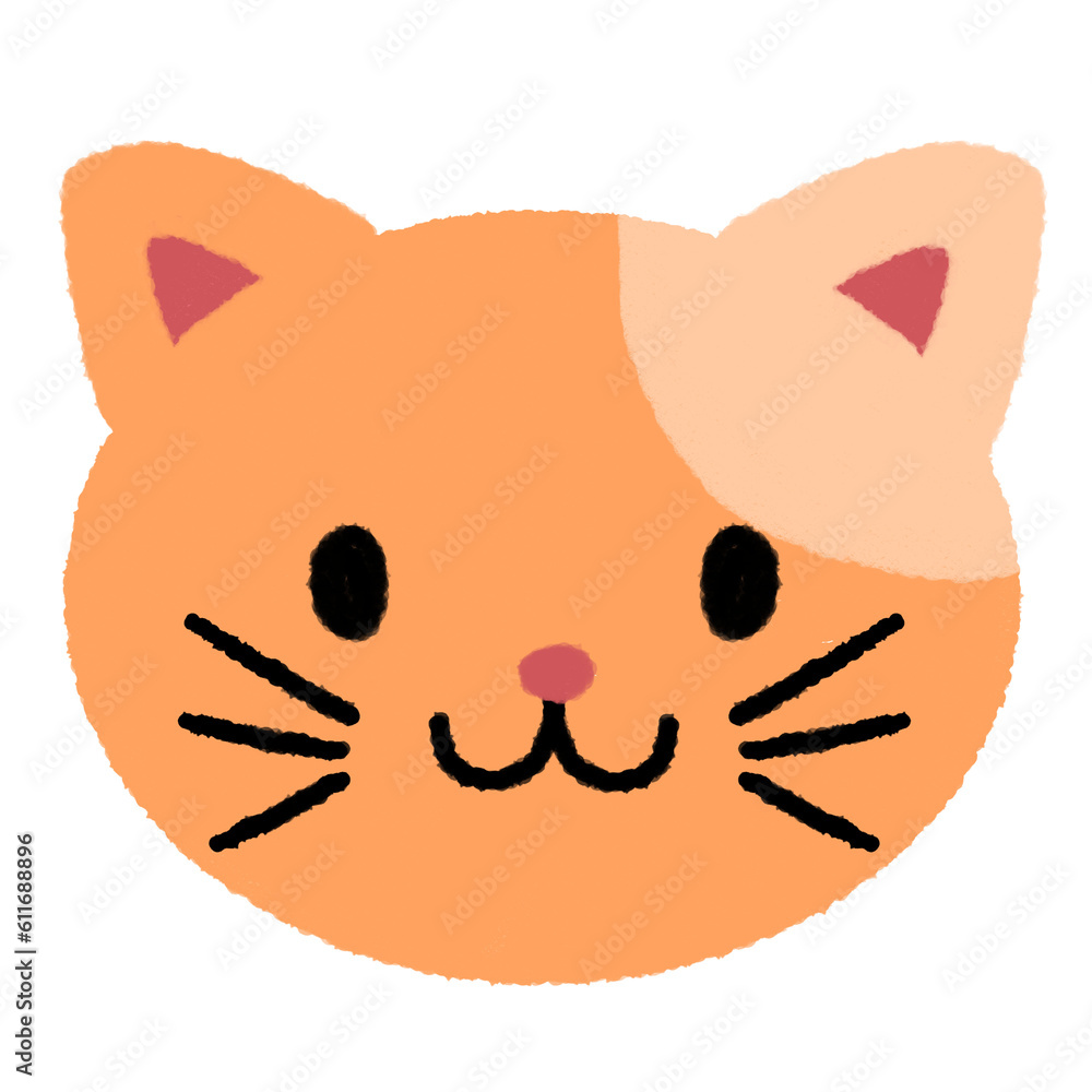Line drawing of a light orange cat with a cute face, illustrations, elements, banners, cute style Line drawing of a light orange cat with a cute face, illustrations, elements, banners, cute style