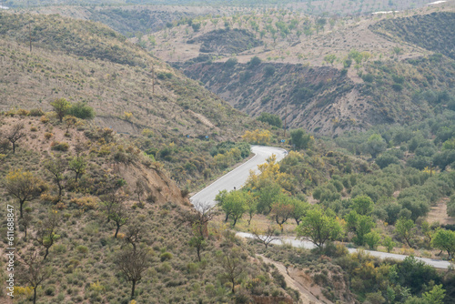 Conventional road between the mountains