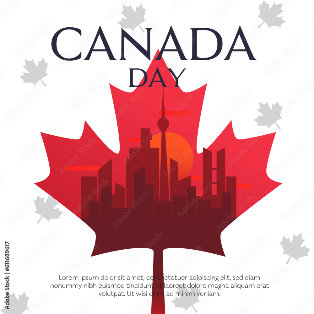 Fototapeta premium Canada Day 2023 Vector illustration
