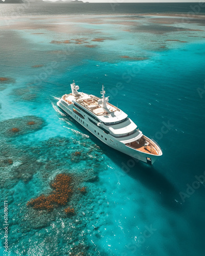 luxury yacht in the sea © Digital AI Vault