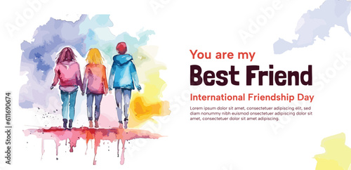 Happy Internasional Friendship Day poster card poster ilustration