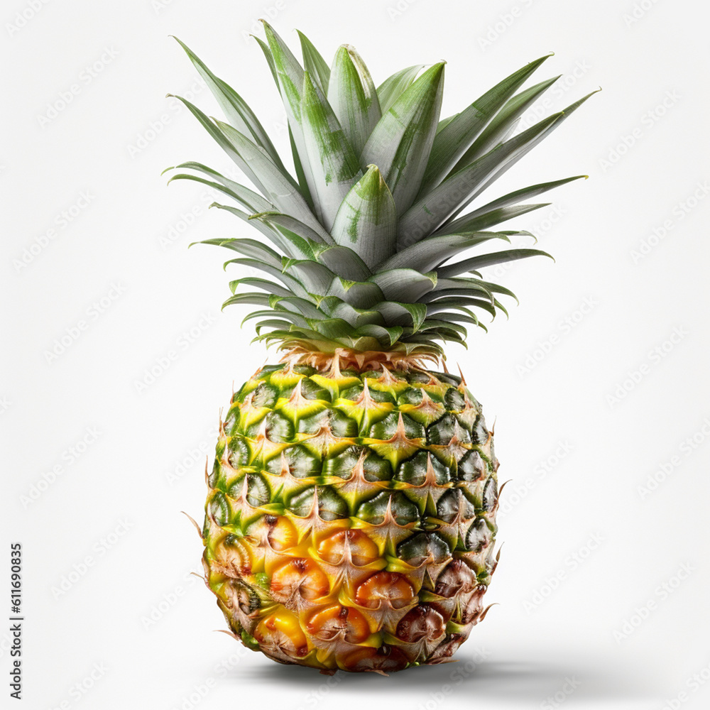 Fototapeta premium Pineapple on white isolated background