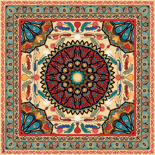 Carpet pattern. Rectangular prayer mats  prayer mats  tea mats  meditation mats